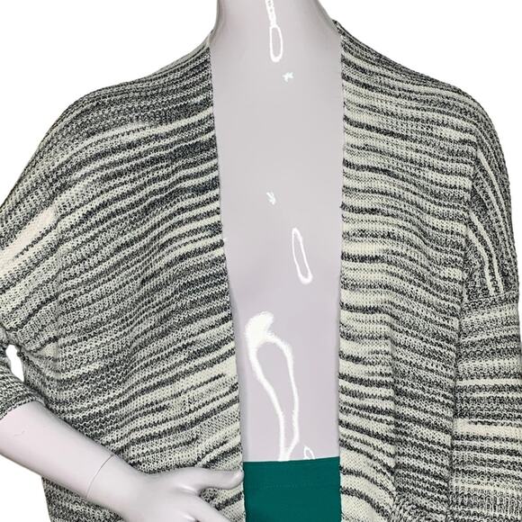 Express Fine Knit Open Cardigan Space Dye 3/4 Sleeve Size S Front Pockets - Picture 3 of 13